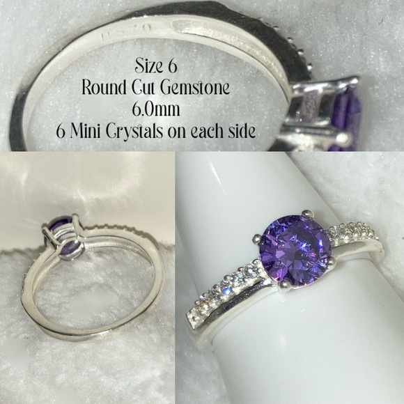 Petite Amethyst Gemstone Handmade Solitaire Ring - Picture 3 of 6